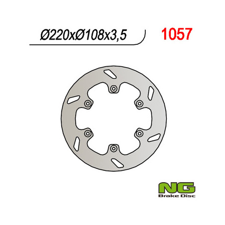 NG brake disc rear GAS GAS 125 / 250 / 300 / 450 '94-'20 (220X108X3,5) (6X6,5mm)