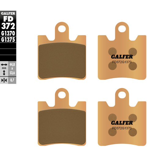 GALFER brake pads KH423 / 4 Metalic sinter (gold color) STREET, front YAMAHA FJR 1300 '06-'18, XVS 1900 MIDNIGHT