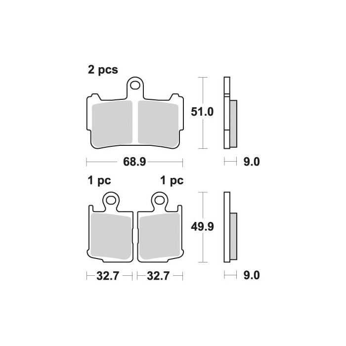 SBS brake pads KH499 / 4 STREET EXCEL SINTER gold color fits: HONDA VFR1200 front