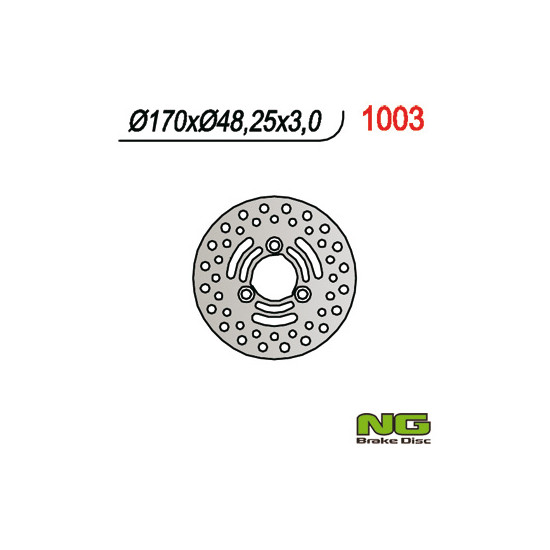 NG brake disc front SUZUKI LTZ 250 / 400, LTA 400 / 500, LTF 400 / 500 (170 x48x3)(3x10,50mm)