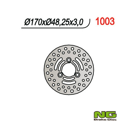 NG stabdžių diskas priekis SUZUKI LTZ 250 / 400, LTA 400 / 500, LTF 400 / 500 (170 x48x3)(3x10,50mm)