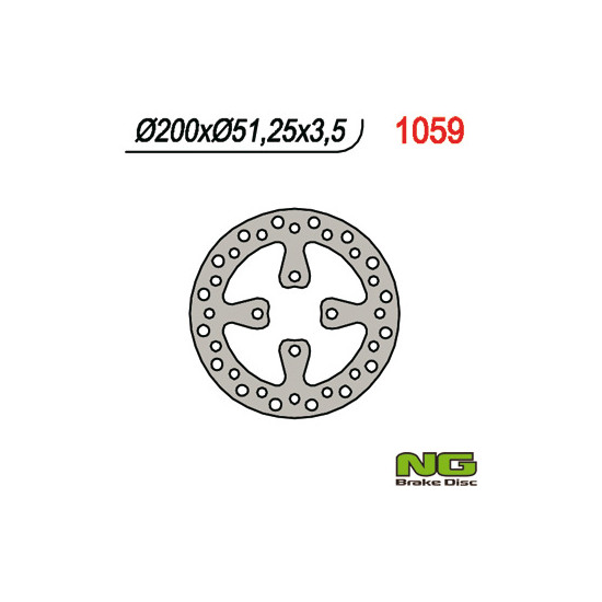 NG brake disc rear YAMAHA YFZ 450 '06-'19, RAPTOR YFM 700 '06-'14 (200X51X3,5) (4X10,5mm)