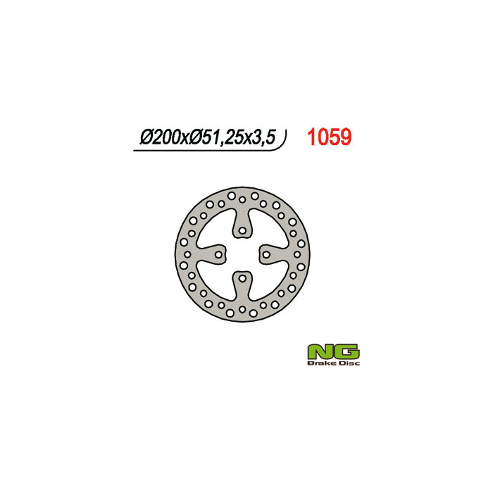 NG brake disc rear YAMAHA YFZ 450 '06-'19, RAPTOR YFM 700 '06-'14 (200X51X3,5) (4X10,5mm)