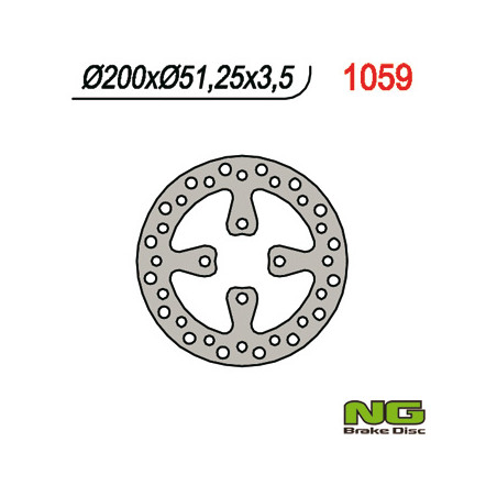NG brake disc rear YAMAHA YFZ 450 '06-'19, RAPTOR YFM 700 '06-'14 (200X51X3,5) (4X10,5mm)