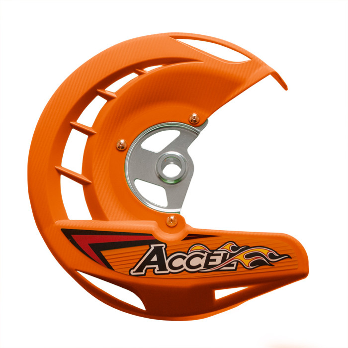 ACCEL priekinių stabdžių disko apsauga priekis KTM SX / SXF '03-'14, EXC, EXCF '03-'15 spalva oranžinė