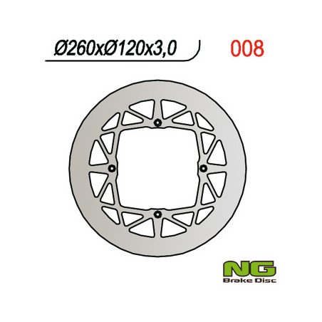 NG brake disc front HUSQVARNA CR / WR / TE / TC '99-'04 (260X120X3) - replaced by NG910