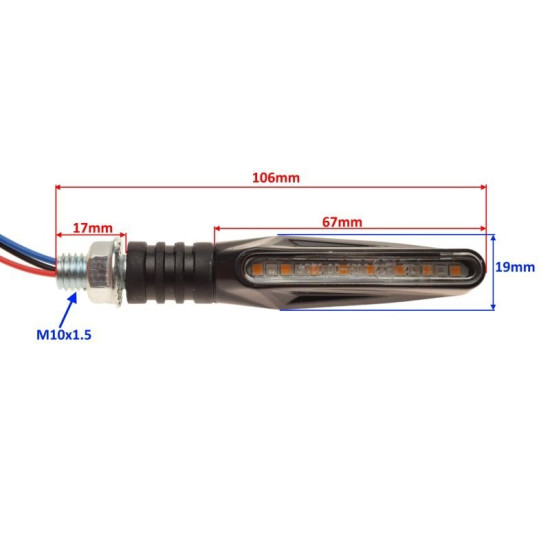 Universal LED turn signals with brake function (2 pcs.)