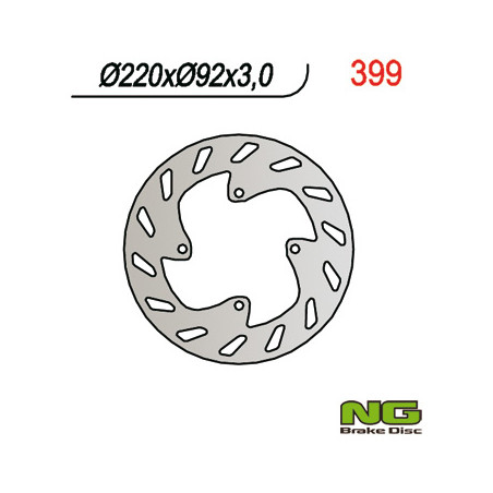 NG stabdžių diskas priekis YAMAHA TTR 125 00-03, TTR R LWE / LEM '18-'21, DT 50LC 98- (220x92x3)
