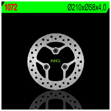 NG brake disc front KYMCO 50 SUPER 9 '06-'09 (210X58X4)(3X10,5mm)