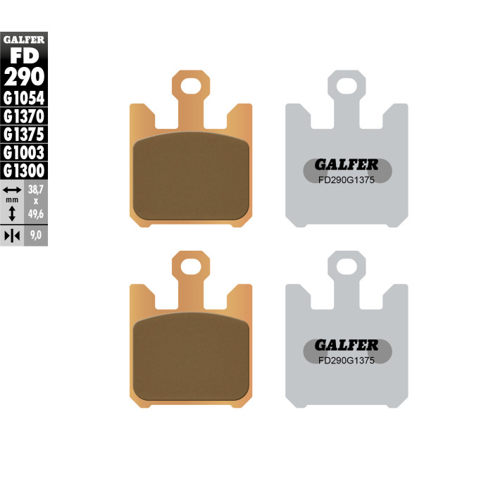 GALFER brake pads KH369 / 4 Metalic sinter (gold color) SPORT