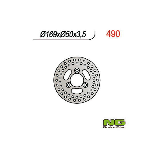 NG brake disc front KAWASAKI KSF 250 '96-'01, KEF 300 '01-'02 (169x50x3.5)