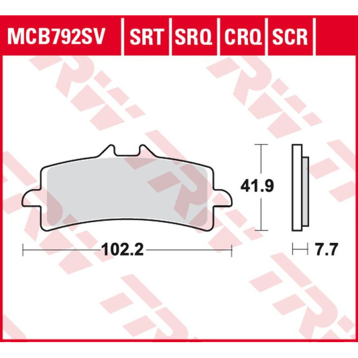 TRW LUCAS ZF stabdžių kaladėlės KH447 SINTER ROAD / TRACK DUCATI V4 1000 PANIGALE '19-, MONSTER 1200 '16-, MULTISTRADA 1260 '18-