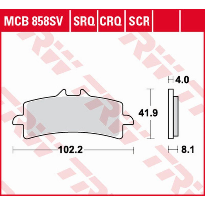 TRW LUCAS ZF stabdžių kaladėlės KH447 SINTER TRACK APRILIA RSV4, V4 TUONO '15-, BMW HP4 1000 '12-'16, DUCATI DIAVEL 1200 '11-18,