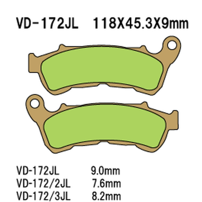 VESRAH stabdžių kaladėlės KH388 Metalic sinter (auksinės spalvos) (MADE IN JAPAN)
