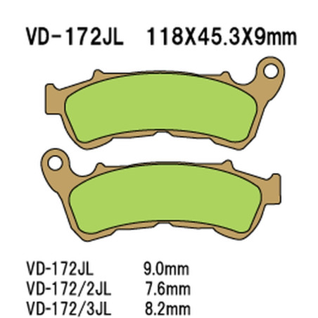 VESRAH stabdžių kaladėlės KH388 Metalic sinter (auksinės spalvos) (MADE IN JAPAN)
