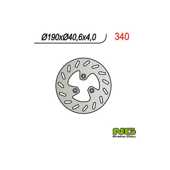 NG brake disc front PGO 50 / 110 / 125 / 150 (190x40.6x4)