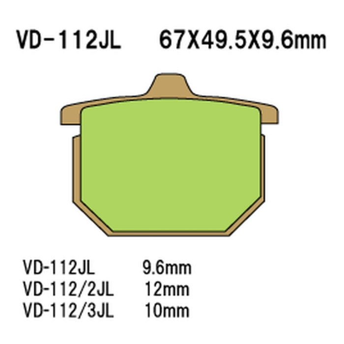 VESRAH stabdžių kaladėlės KH31 / KH29 / KH30 Metalic sinter (auksinės spalvos) (MADE IN JAPAN)