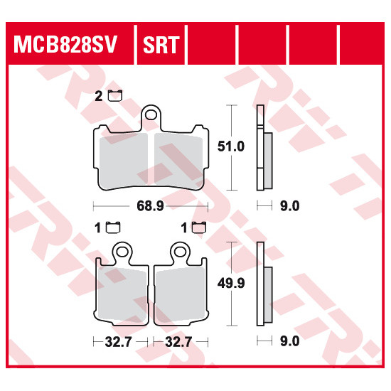 TRW LUCAS brake pads KH499 / 4 SINTER STREET HONDA VFR 1200 10-16, front