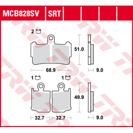 TRW LUCAS brake pads KH499 / 4 SINTER STREET HONDA VFR 1200 10-16, front