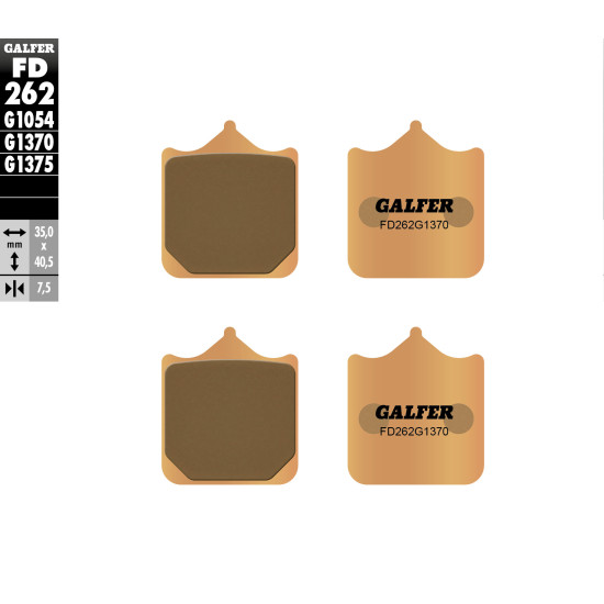 GALFER brake pads KH322 / 4 Metalic sinter (gold color) STREET (BREMBO front)