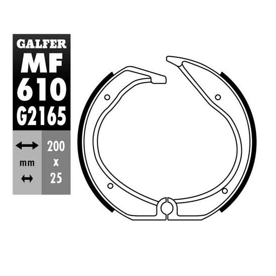 GALFER drum brake pad end BMW R 100GS / PD '88-'94, R 100RS '81-'82, R 45 / 65 '81-86, R 65LS '82-'88, R 65R '93-