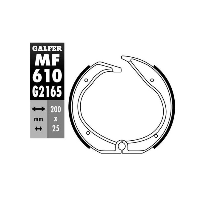 GALFER drum brake pad end BMW R 100GS / PD '88-'94, R 100RS '81-'82, R 45 / 65 '81-86, R 65LS '82-'88, R 65R '93-