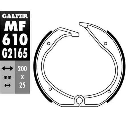 GALFER būgninių stabdžių kaladėlės galas BMW R 100GS / PD '88-'94, R 100RS '81-'82, R 45 / 65 '81-86, R 65LS '82-'88, R 65R '93-