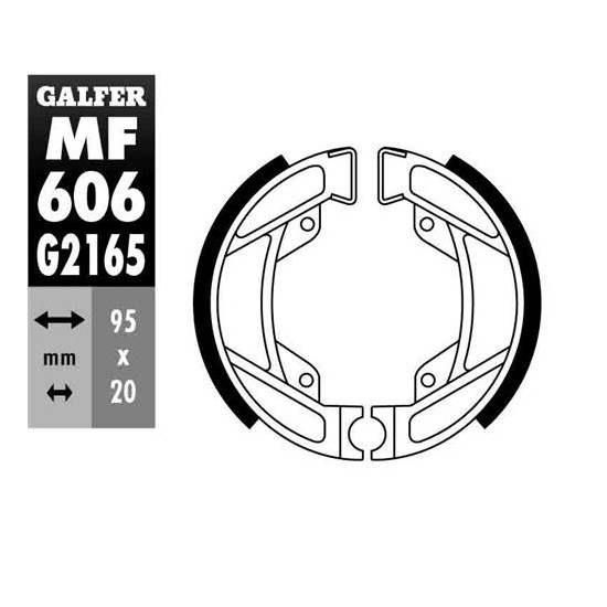 GALFER drum brake pad end BMW R 80GS / PD '86-'95, R 80R / MYSTIC '84-'95, R 80RT '82-'96, R 100GS / PD '86-'96,