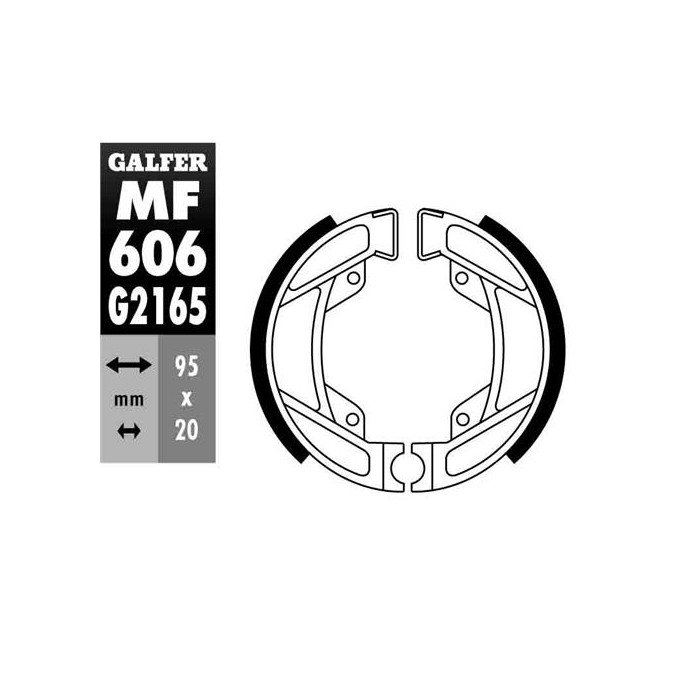GALFER drum brake pad end BMW R 80GS / PD '86-'95, R 80R / MYSTIC '84-'95, R 80RT '82-'96, R 100GS / PD '86-'96,