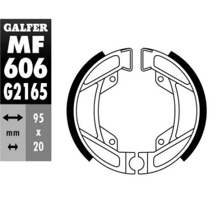 GALFER būgninių stabdžių kaladėlės galas BMW R 80GS / PD '86-'95, R 80R / MYSTIC '84-'95, R 80RT '82-'96, R 100GS / PD '86-'96, 