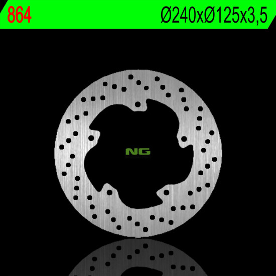 NG brake disc rear DERBI 125 GP 1 05-07, 250 05-06 (240X125X3,5mm) (5X6,5mm)