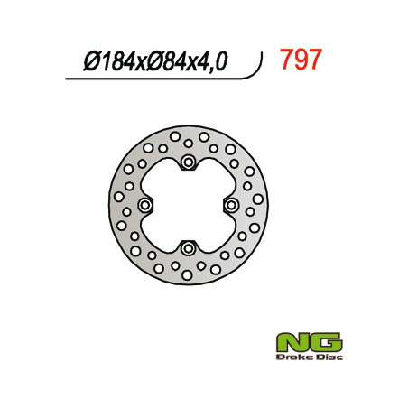 NG brake disc rear KAWASAKI KX 85 '01-'16 (184X84X4)