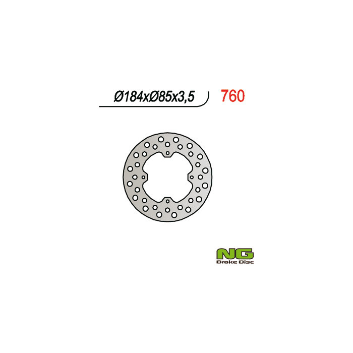 NG brake disc rear KAWASAKI, SUZUKI RM 80 / 85 (86-04) (184x85x3.5)