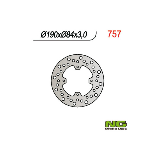 NG brake disc rear YAMAHA YZ 80 / 85 '93-'19 (190X84X3),X-MAX 125 '14-'20