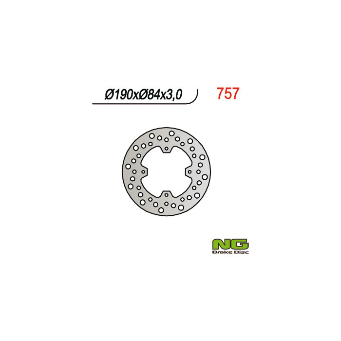 NG brake disc rear YAMAHA YZ 80 / 85 '93-'19 (190X84X3),X-MAX 125 '14-'20