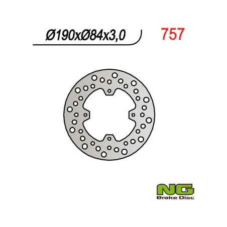 NG brake disc rear YAMAHA YZ 80 / 85 '93-'19 (190X84X3),X-MAX 125 '14-'20