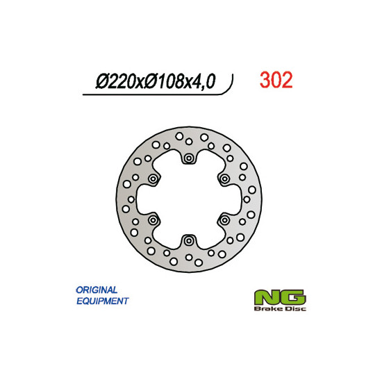 NG brake disc rear GAS GAS 94-99 (220x108x4 / 3.5 / 4)