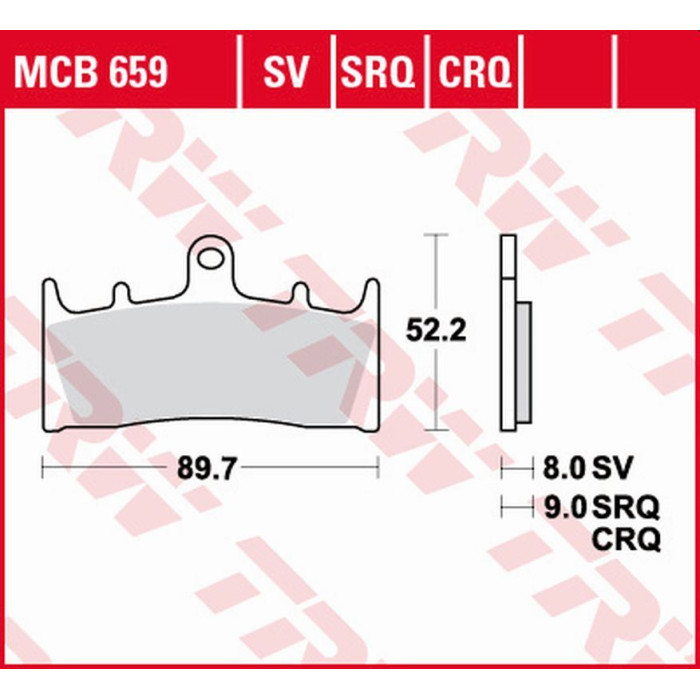 TRW LUCAS ZF stabdžių kaladėlės KH188 SINTER TRACK KAWASAKI ZX-6R / ZX-7R '96-'02, ZX-9R '96-'01, ZRX 1100 '96-'00, ZRX 1200 '01
