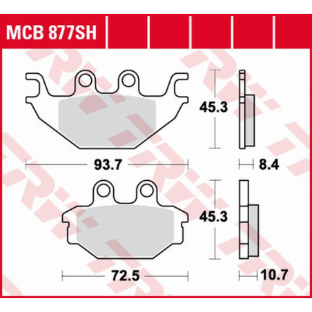 TRW LUCAS ZF brake pads KH377 SINTER STREET INDIAN SCOUT 1130 '16, rear