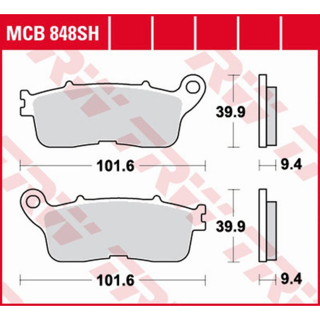 TRW LUCAS ZF brake pads KH636 SINTER STREET HONDA VFR 1200F '10-'16, VFR 1200X CROSSTOURER '12-, rear