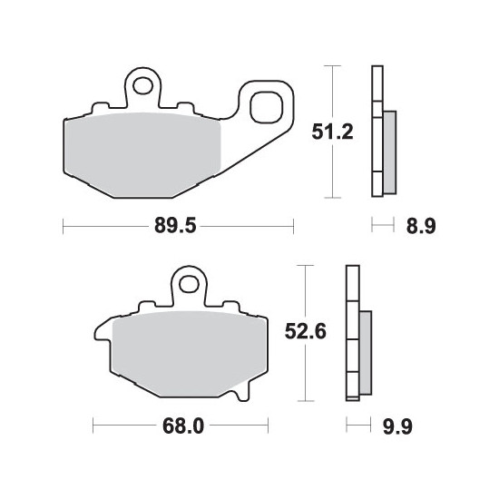 SBS brake pads KH192 STREET EXCEL / RACING SINTER gold color