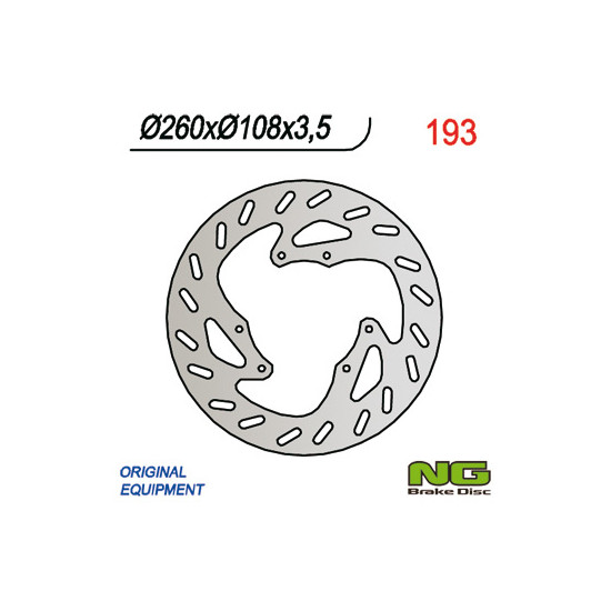 NG brake disc front DERBI 50 / 125, GAS GAS 125-450 (260x108x3.5)