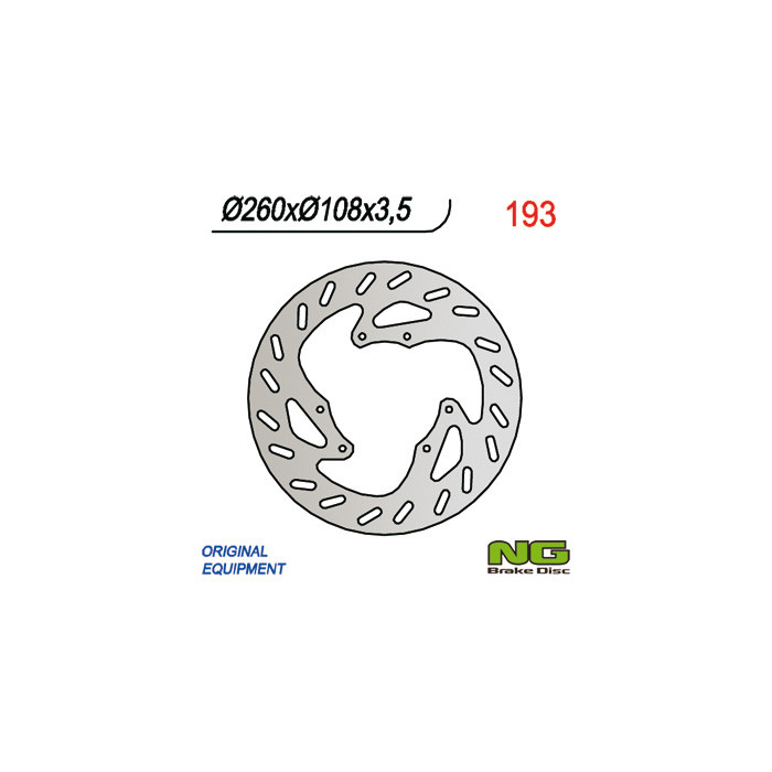 NG brake disc front DERBI 50 / 125, GAS GAS 125-450 (260x108x3.5)