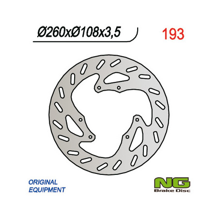 NG stabdžių diskas priekis DERBI 50 / 125, GAS GAS 125-450 (260x108x3,5)