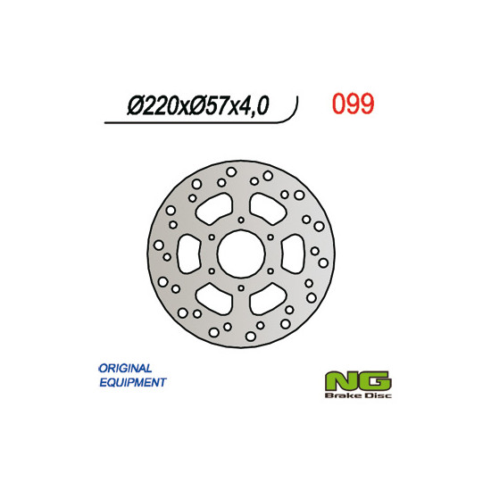 NG brake disc rear DERBI GPR50 '97-'03, CAGIVA 50 MITO '98-'99 (220x57x4)