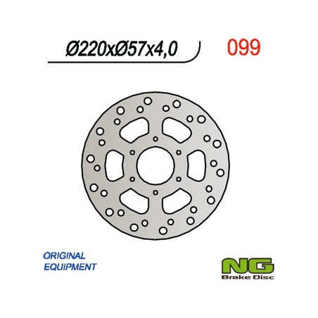 NG stabdžių diskas galas DERBI GPR50 '97-'03, CAGIVA 50 MITO '98-'99 (220x57x4)