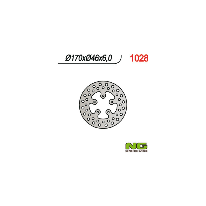 NG brake disc rear HONDA TRX 420 0-11, TRX650 / 680 03-19 (170X46X6)