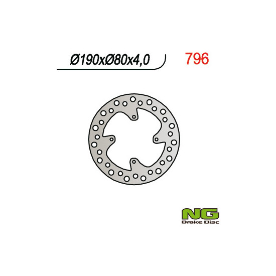 NG brake disc rear HONDA CR 80 / 85 (190X80X4) CRF150R (07-16)