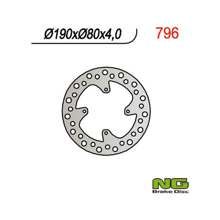 NG brake disc rear HONDA CR 80 / 85 (190X80X4) CRF150R (07-16)