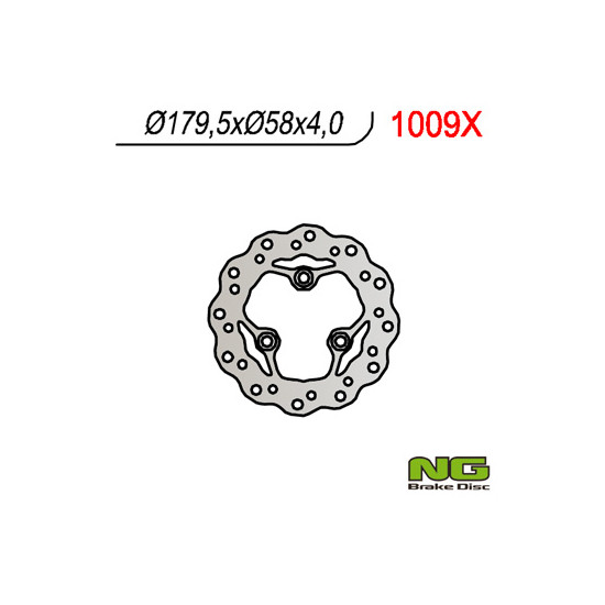 NG brake disc front KYMCO QUAD KXR / MXU 250, MAXXER / MXU 300 (180X58X4) left WAVE - replaced NG1011X